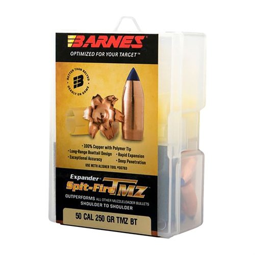 Die BARNES SPIT-FIRE TMZ BULLETS bieten dir eine präzise Leistung mit 290 Grain für 50 Kaliber, ideal für eine effektive Jagd und hervorragende Ballistik.