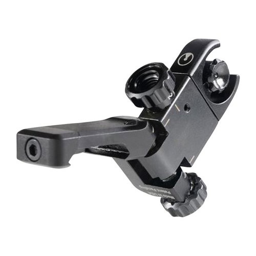 Die Ultradyne C4 Offset Folding Rear Sight bietet eine präzise Sicht mit Dynalign-Technologie, klappbar, leicht und perfekt für AR-15 mit Picatinny-Schiene.