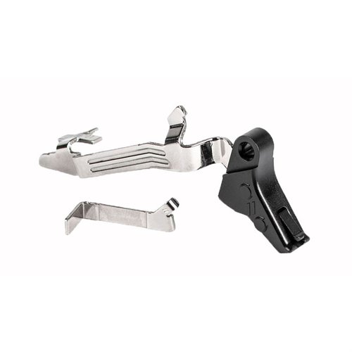 Erlebe den saubersten und präzisesten Abzug mit dem ZEV Pro Flat Face Trigger Upgrade Kit für Glock Gen 5, ideal für G19, G17, G34, G19X und G45.