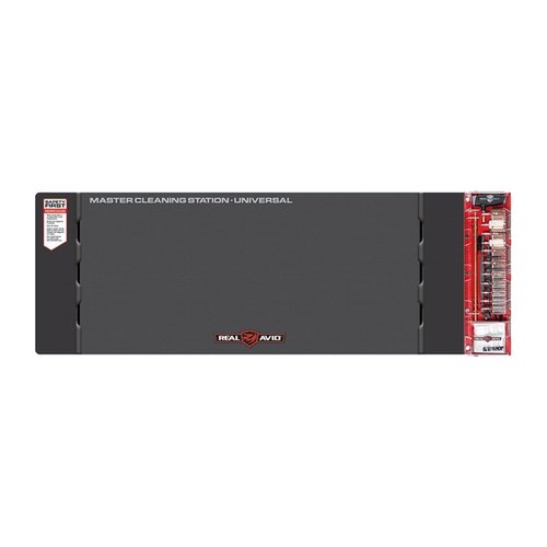 Verbessere deine Reinigungserfahrung mit der MASTER CLEANING STATION von Real Avid – ideal für Gewehre, Handfeuerwaffen und Schrotflinten, mit viel Platz und organisiertem Zubehör.
