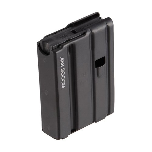 .458 SOCOM Magazine von D&H Industries für AR-15, aus robustem Aluminium mit schwarzer Beschichtung. Erhältlich in 10- oder 4-Runden für optimale Leistung.