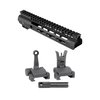 Die AR-15 Slim Line Handguards bieten M-LOK-Anschlusspunkte und eine durchgehende Picatinny-Schiene, kombiniert mit klappbaren Combat Sights für präzises Zielen.