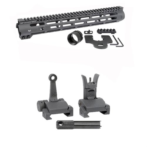 Die AR-15 Slim Line Handguards von Midwest Industries bieten M-LOK-Anschlussmöglichkeiten und Flip-Up Combat Sights für präzises Zielen und einfache Handhabung.