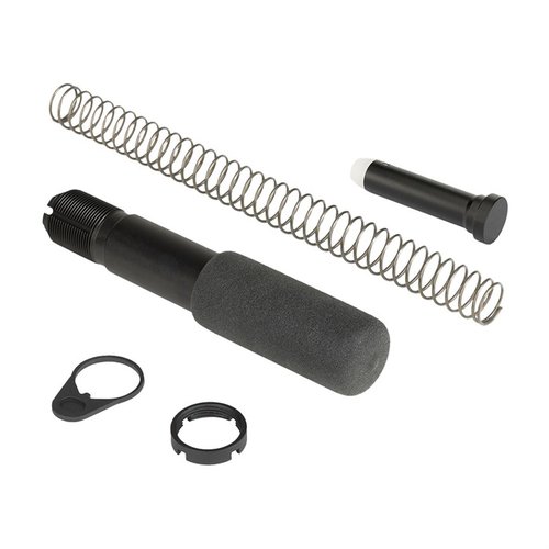 Das AR-15 Pistol Buffer Tube Assembly aus strapazierfähigem 6061 T6 Aluminium bietet perfekte Passform, Vynafoam gepolsterten Kappen und eine lebenslange Garantie.
