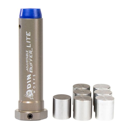 Der adjustable Buffer von ODIN Works bietet dir maximale Anpassungsfähigkeit für AR 308, AR-15 und 9mm Karabiner mit wechselbaren Gewichten für optimale Leistung.