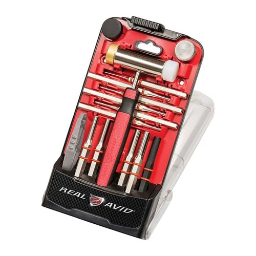 Mit dem ACCU PUNCH SET von REAL AVID kannst du sicher Gun Pins entfernen und installieren. Ergonomischer Hammer und präzise Hex-Hebel sorgen für optimale Kontrolle.