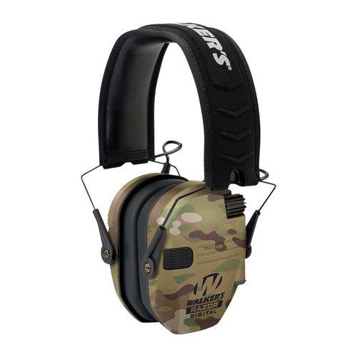 Die Walkers Razor Slim Electronic Muffs bieten 23 dB Schalldämmung, sind kompakt und faltbar, ideal für Schützen, die Komfort und Funktionalität suchen.