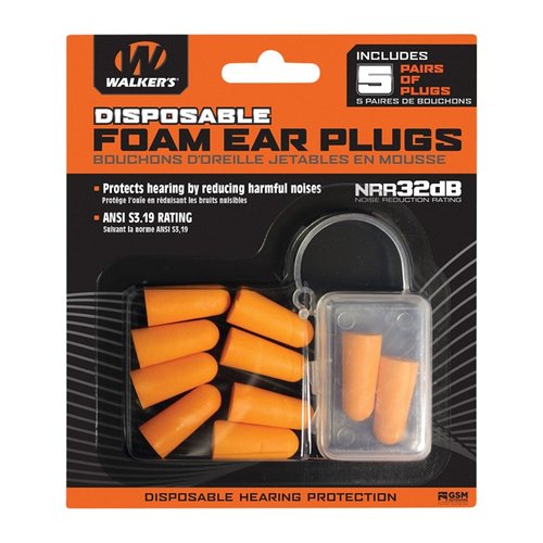Die Walkers Foam Ear Plugs mit Nackenband sorgen für sicheren Halt und Schutz beim Schießen, mit 25 dB Geräuschreduzierung und Ersatzstöpseln für optimale Leistung.