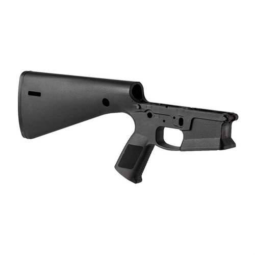 Der KE Arms KP-15 ist ein leichtes, monolithisches Polymer-AR-15 Lower mit integriertem Pistolengriff und Schaft, kompatibel mit Mil-Spec Fire Control Groups.