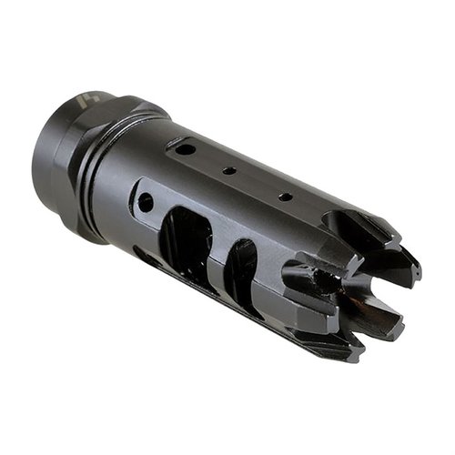 Der Strike Industries King-Comp mit dualer Kammer reduziert den Rückstoß und die seitliche Druckwelle, ideal als Kombi-Gerät zwischen Kompensator und Muzzle Brake.