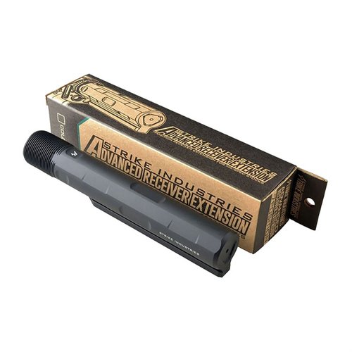 Der Strike Industries Advanced Receiver Extension bietet ein modernes Design, verringert Reibung und Gewicht, und ist aus robustem 7075-T6 Aluminium gefertigt.