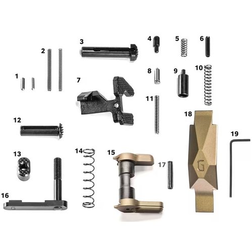 Das Geissele AR-15 Ultra Duty Lower Parts Kit bietet hochwertige, korrosionsbeständige Komponenten, einschließlich des Maritime Bolt Catch und des Ultra Precision Trigger Guard.