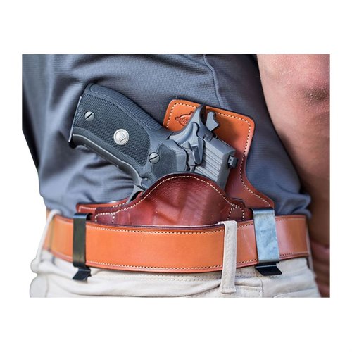 Die 2 Clip IWB Holster aus hochwertigem amerikanischem Rindsleder bieten perfekten Tragekomfort und verdecken deine 1911 Commander ideal.