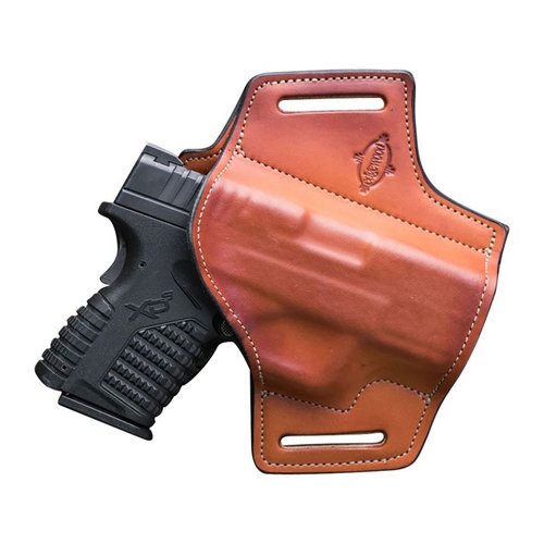 Die COMPACT OUTSIDE THE WAISTBAND HOLSTERS für GLOCK® G26/27/33 bieten handgefertigte Qualität aus 100% echtem amerikanischem Rindsleder für optimalen Tragekomfort.