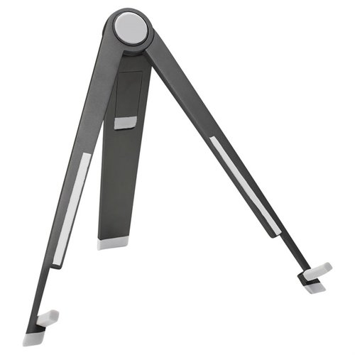 Der LONGSHOT Portable Tablet Stand ist kompatibel mit iPads und Android-Tablets, bietet zwei Betrachtungswinkel und lässt sich kompakt zusammenfalten.