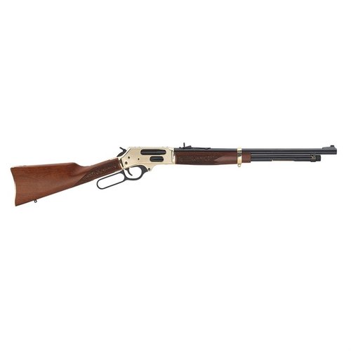 Das Henry Side Gate Lever Action Gewehr .45-70 bietet eine Kombination aus klassischem Design, vielseitiger Ladeoption und hochwertigem Messinggehäuse.