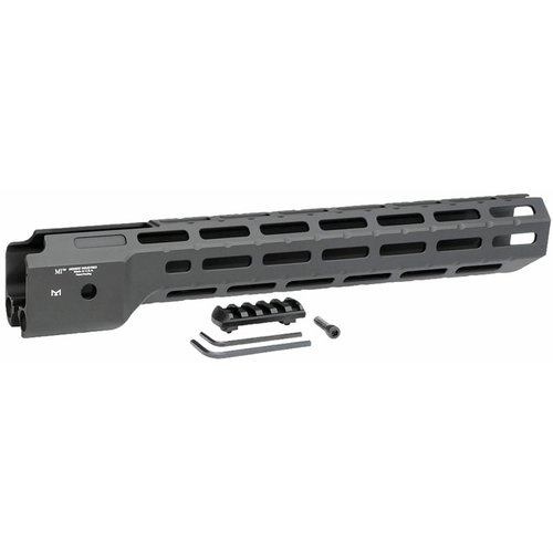 Die Midwest Industries Combat Rail PC9™ Handguard aus 6061 Aluminium bietet 8 M-LOK Slots und 3 QD Buchsen für eine einfache Anbringung von Zubehör.