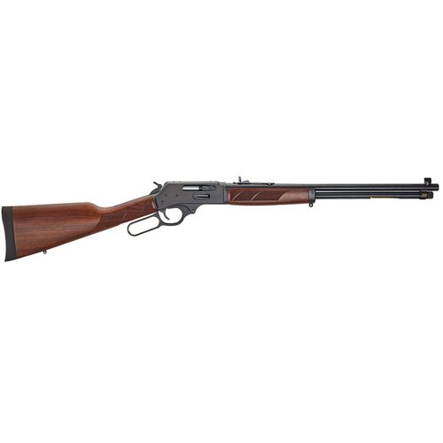 .30-30 Lever-Action Gewehr von Henry bietet leichte Handhabung, amerikanisches Walnussholz, Stahlreceiver und eine praktische Seitenladeöffnung für schnelles Nachladen.