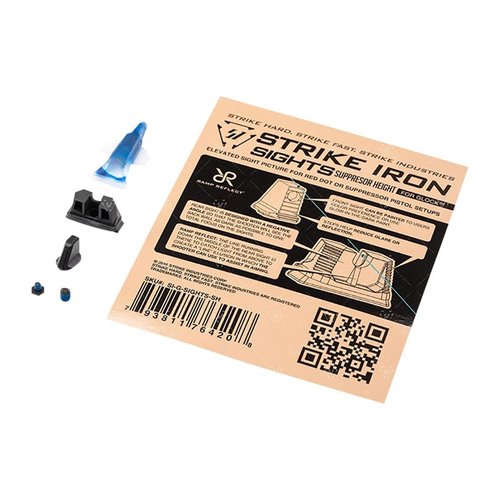 Die Strike Iron Sights für Glock bieten eine erhöhte Sicht, perfekte Co-Witnessing mit Optiken und eine intuitive Handhabung für mehr Präzision.