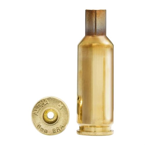 Die 6MM BRA Brass von Alpha Munitions bietet eine verbesserte Effizienz, längere Lebensdauer und höhere Kapazität für präzise Schüsse mit 105-Grain Geschossen.