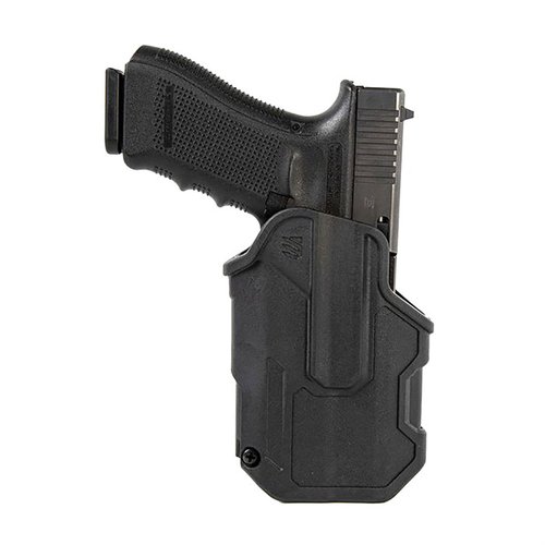 Das T-SERIES L2C Holster bietet sichere, griffaktive Aufbewahrung für deine Glock 20/38, mit robustem Polymer und geräuschdämpfendem Innenfutter.