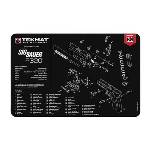 Die TEK MAT Pistol Gun Cleaning Mat schützt deine SIG Sauer P320 beim Reinigen, hat eine rutschfeste Unterlage und ist leicht zu reinigen.