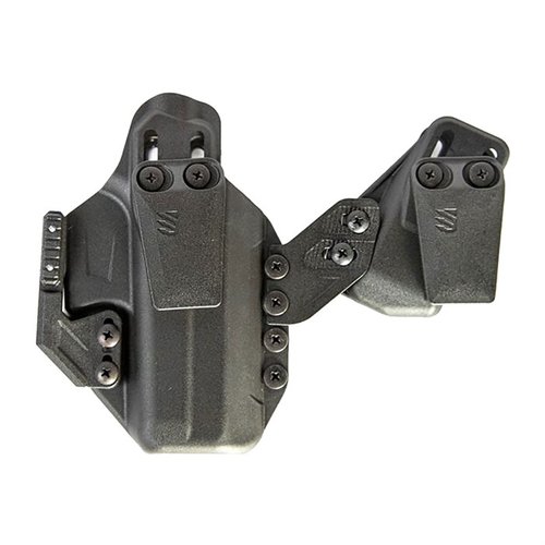Entdecke das Stache™ IWB Holster: modular, komfortabel und aus robustem Polymer, mit einstellbarem Concealment Claw und Magazinträger für optimale Benutzerfreundlichkeit.