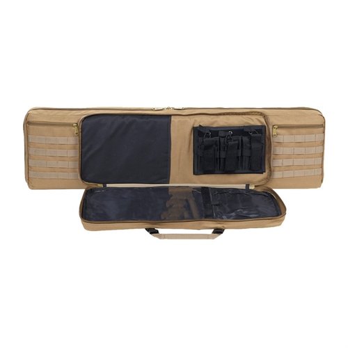 Die Bulldog® BDT Elite Tactical Rifle Bag bietet einen abschließbaren Waffenraum mit verstellbaren Velcro-Bändern, gepolsterten Riemen und sichtbaren Taschen für besseren Zugriff.