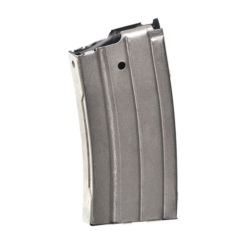 Der RUGER MINI-14® 20RD MAGAZINE .223 von PRO MAG bietet eine robuste Bauweise aus gehärtetem Kohlenstoffstahl mit einer Nickelbeschichtung für Langlebigkeit.