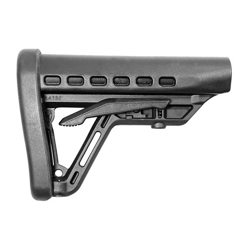 Der Archangel Low-Profile AR-15 Buttstock ist leicht, kompakt und bietet 6 Positionen für schnelle Handhabung und präzises Schießen. Hergestellt aus robustem Polymer.