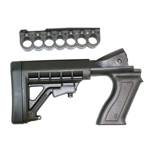 Der Archangel AA50088 ist ein verstellbarer Tactical Stock für Mossberg 500/590 und Maverick 88, bietet ergonomischen Grip, 7-Schuss-Trägersystem und lebenslange Garantie.