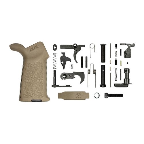 Das AR-15 Lower Parts Kit von Aero Precision bietet alles, was du für den Aufbau eines Gen 2 Lower Receivers brauchst, inklusive Magpul MOE® Grip und Trigger Guard.