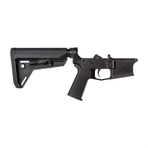 Der M4E1 Complete Lower Receiver ist die ideale Basis für deinen AR15-Bau, mit MOE SL Grip und Stock, aus 7075-T6 Aluminium und kompatibel mit mil-spec Teilen.
