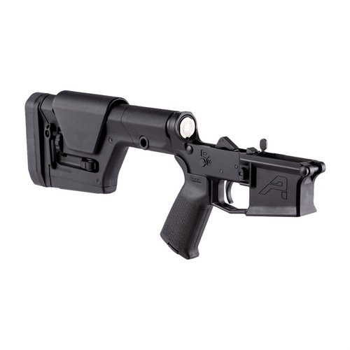 Der M4E1 Complete Lower Receiver bietet die perfekte Basis für deinen AR15-Bau, inklusive MOE Grip, PRS Gen3 Stock und hochwertigen Features aus 7075-T6 Aluminium.