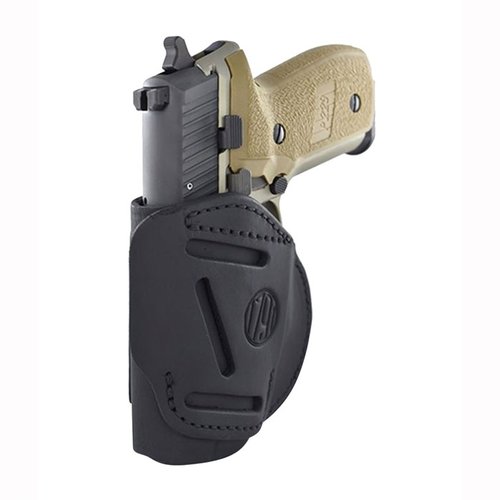 Das 4-Way Holster aus zertifiziertem amerikanischem Steerhide bietet eine flexible Tragemöglichkeit (vertikal, horizontal, Cross-Draw, IWB) und passt für viele Modelle.
