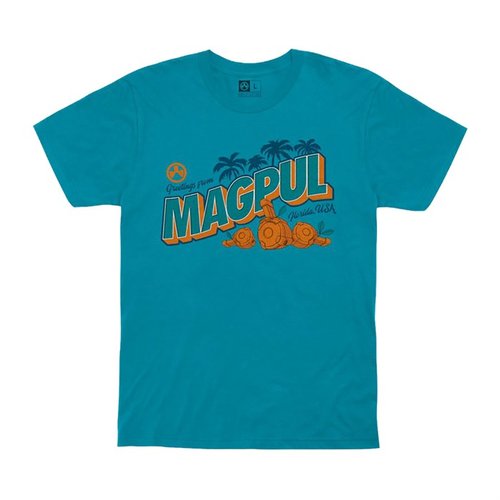 Trage das Magpul T-Shirt aus 100% ringgesponnener Baumwolle mit bequemem Schnitt und strapazierfähigen Nähten in Ocean Blue – ideal für jeden Tag!