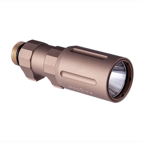 Die Modlite PLHv2 18350 Waffe-Lampe bietet 1350 Lumen, 54.000 Candela, eine robuste Bauweise und ist ideal für Innen- und Außenanwendungen.