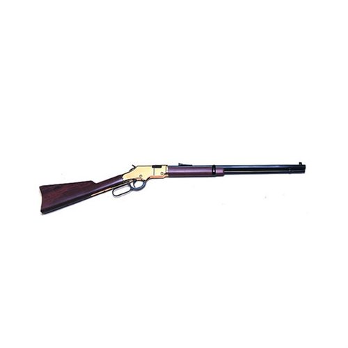 Der GOLDEN BOY 22 S/L/LR Lever Action Rifle hat einen 20-Zoll blauen oktagonalen Lauf, amerikanischen Walnussholzschaft und glänzenden Brasslite Receiver für nostalgisches Schießen.