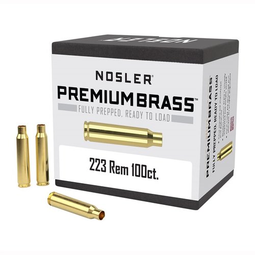 Die NOSLER 223 REMINGTON PREMIUM BRASS ist fertig präpariert, handinspektiert und gewichts-sortiert, für maximale Präzision und Wiederladefähigkeit.