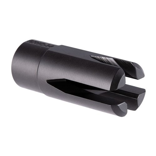Der G36 Flash Hider Compensator von JMAC CUSTOMS hat ein 14x1 LH Gewinde, eine 10mm Bohrung und besteht aus 17-4ph Edelstahl mit Black Nitride-Finish.