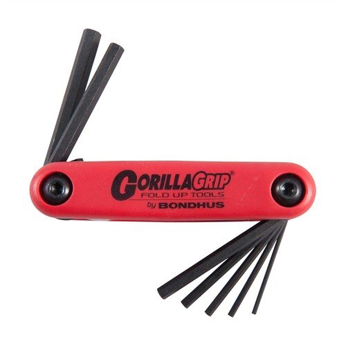 Die GORILLA GRIP® FOLD-UP WRENCH SETS bieten eine kompakte, tragbare Lösung mit ergonomischem Griff und robuster Bauweise für deine Waffenwartung.