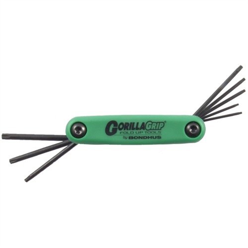 Die GORILLA GRIP® FOLD-UP WRENCH SETS von Bondhus bieten langlebige, kompakte und ergonomische Werkzeuge, ideal für die Waffenwartung und einfache Aufbewahrung.