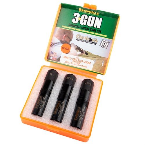 Das 3-Gun Extended Choke Tube Set von Brownells bietet dir präzise Choke-Rohr-Auswahl für jede Wettkampf-Phase, aus robustem 1704 Edelstahl für dichte Muster.