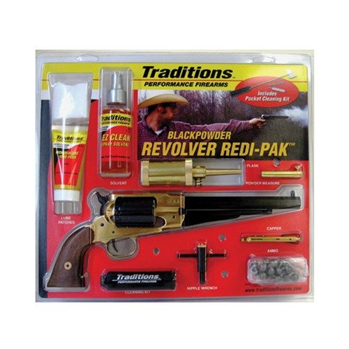 Entdecke das Traditions 1858 Army Redi-Pack mit einem 8" Blued Octagon Barrel für präzises Schießen und beeindruckende Leistung. Ideal für Sammler und Sportler!