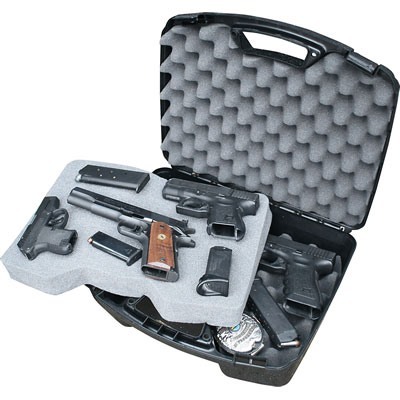 Der MTM 4 Pistol Handgun Case bietet sicheren Schutz für bis zu 4 Handfeuerwaffen bis 8,5 Zoll, ideal für Transport und Aufbewahrung.