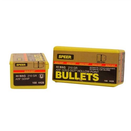 Die Speer Bullet 44c .429 210gr GDHP GoldDot HP bietet hervorragende Präzision und Durchschlagskraft, ideal für Selbstverteidigung und Jagd.