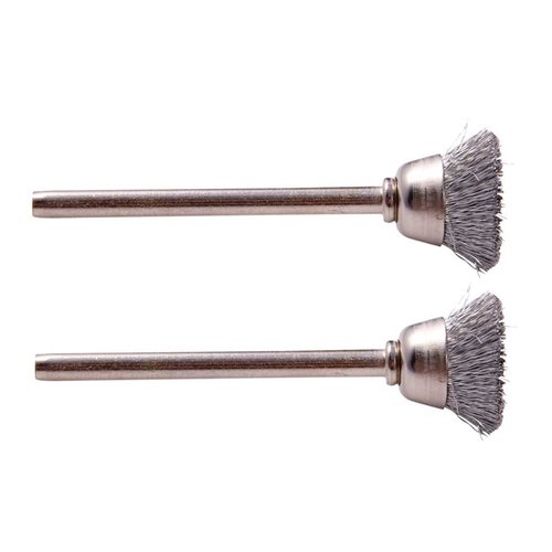 Die DREMEL #442 Drahtbürsten im 2er-Pack sind klein und vielseitig, ideal zum Entfernen von Rost und Korrosion sowie zum Polieren von Metalloberflächen.