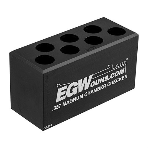 Die 7-Hole Chamber Checkers von EGW helfen dir, Probleme mit Munition zu vermeiden und sicherzustellen, dass deine .357 Magnum Patronen perfekt passen.