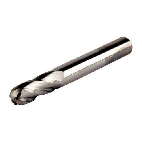 Die SOLID CARBIDE BALL END MILLS bieten präzise Schnitte mit einem vierflutigen Design, ideal für runde Vertiefungen und das Plunge-Cutting ohne Vorbohren.