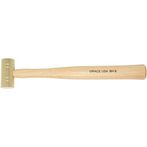 Der Grace USA Gunsmith's Brass Hammer bietet eine präzise Balance, ergonomische Hickory-Griffe und nicht-verkratzendes Messing für optimale Leistung bei der Waffenmontage.